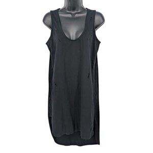 Religion We Live In Black Tunic Tank Top Women Size XS Distressed Gothic Grunge